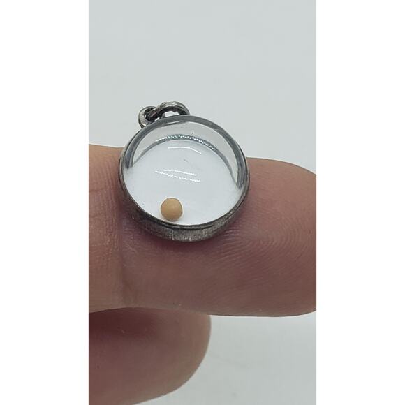 Mustard Seed Dome Charm Pendant Necklace Faith Glass Religious Jewelry Vintage - Picture 1 of 1